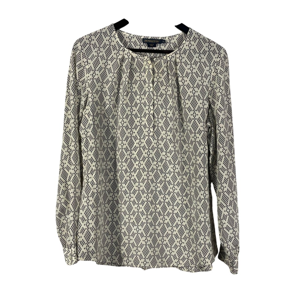 Pendleton Cream and Black Diamond Blouse